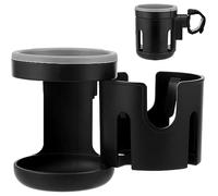 2-in-1 Baby Stroller Cup Holder Universal Pram Cup Holder 360° Rotating Drink Bottle Holder Double Hole Baby Cars Organizer Cup Holder Anti-Slip Baby Bottle Holder for Stroller Bicycle Scooter