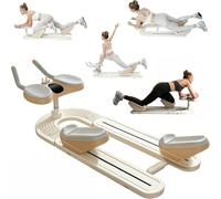 2-in-1 Back Stretcher and Ab Machine with LED Timer, Spine Twist Trainer for Home Gym, 220lbs Capacity Core Workout Equipment for Lower Back Pain Relief