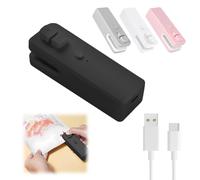 2 in 1 Bag Sealer and Cutter Mini Bag Sealer Heat Seal Portable with Magnetic Food Sealer Bag Sealing Machine Rechargeable for Plastic Bags Snack Bags (Black)