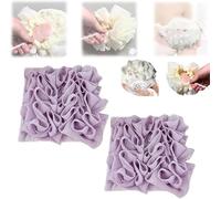 2 in 1 Bath Loofah Sponge: Soft Loofah and Washcloth with Drawstring, Able to Wrap The Soap Loofah Sponge Bath Ball, Exfoliating Mesh Shower Puff Scrubber for Body Wash (Purple)