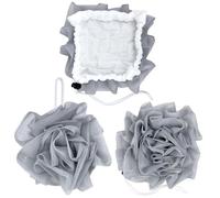 2-In-1 Bath Sponge, Shower Puff Loofah Shower Puff Loofah Sponge Bath Scrunchies Scrubbing and Cleaning - Body Scrubbers for Use In Shower for Men Women Bath Supplies (Grey)