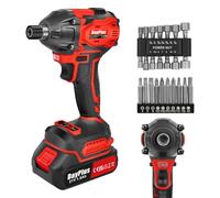 2-in-1 Battery Impact Wrench 1/2 Inch with 1500 mAh Battery, 300 Nm Brushless Battery Rotary Impact Wrench Drill Screwdriver with Socket Wrench/Screwdriver Bits