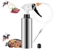 2 in 1 BBQ Spray Bottle for Smoking & Meat Injector, 10oz Leak Proof Smoker Spray Bottle with Fine Mist & Adjustable Nozzle, Dishwasher Safe Marinade Injector for Turkey, Brisket, BBQ