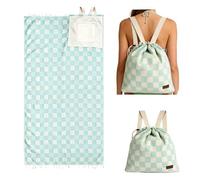 2 in 1 Beach Towel Bag Convertible Towel Bag Backpack - 70.86''*35.43'' Oversized Sand Free Microfiber Beach Towel Backpack with Inner Zip Pocket - Lightweight Quick Dry Travel Blanket Bag (D)