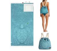 2 in 1 Beach Towel Bag Convertible Towel Bag Backpack - 70.86''*35.43'' Oversized Sand Free Microfiber Beach Towel Backpack with Inner Zip Pocket - Lightweight Quick Dry Travel Blanket Bag (A)
