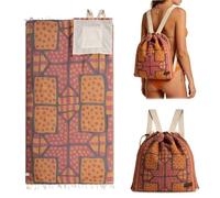 2 in 1 Beach Towel Bag Convertible Towel Bag Backpack - 70.86''*35.43'' Oversized Sand Free Microfiber Beach Towel Backpack with Inner Zip Pocket - Lightweight Quick Dry Travel Blanket Bag (G)