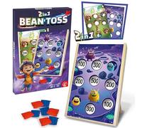 2-in-1 Bean Toss Kids Toys - Double Sided Garden Games with Foldable Legs, Wooden Frame - Fun Indoor & Outdoor Games for All Ages - Quick Setup, Portable & Lightweight Party Game
