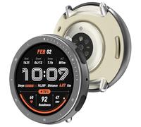 [2 in 1]BEARDDO Metal Case for Amazfit Active 2 Smartwatch 44mm, Stainless Steel Bezel & TPU Back Cover with Cleaning Cloth Accessories, Rugged Shockproof Protective Case for Active 2 Round Dark Gray