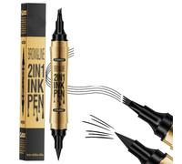 2 in 1 Black Eyebrow Pencil & Eyeliner Pen - Waterproof, Long - Lasting 24H, Sleek Micro Brow Pencil for Natural Eyebrows, Eye Makeup Tool