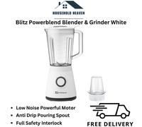 SQ Professional Blitz 600W Blender with 1.5L Plastic Measuring Jug & Grinder - Ice Crush Function, Milkshake & Smoothie Maker