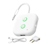 2 in 1 Bluetooth 5.3 Transmitter Receiver, Airplane Wireless Bluetooth Adapter Compatible with 2 AirPods or Headphones Dual Connection 3.5mm Aux Jack Audio Adapter for Airplane TV Gym Tablet