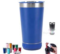 2-in-1 Bluetooth Audio Beer Mug with Bottle Opener, Drinks Carrier for Thermal Bottles with Removable Bluetooth Speaker, for Parties, Campin, Travel, Outdoor Events (Deep Blue)