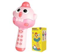 2-in-1 Bluetooth & Microphone Toy for Kids, Wireless Bluetooth Karaoke Microphone for Kids, 4 Voice Fun Changer, Toddler Music Toy,Mini Portable Speaker with LED Light for Girls Boys Birthday Gift (A)