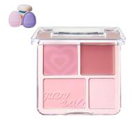 2 in 1 Blush Highlight Palette, Blush Contour Palette, 4 Color Cheek Contour Makeup Palettes, Non-greasy, Lasting Sparkling, Sculpt the Face Makeup (#03 Lavender Ballet)