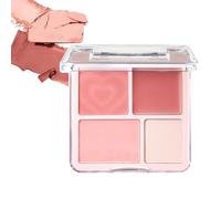 2 in 1 Blush Highlight Palette Matte Powder Blush Palette Lasting Sparkling Highlight Palette 4 Colors Blush Contour Palette Create Natural Makeup