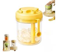2 in 1 Bottle Silicone Ice Cube Cup with Straw,Portable Easy Press Silicone Ice Cube Tray,Leak Proof Lid, Touch-Free Vertical Ice Maker for Iced Coffee Juice Cocktail (Orange)