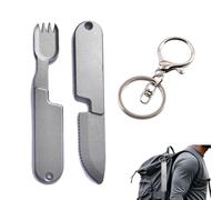 2 in 1 Camping Eating Utensils Set, Camping Utensils Set, Portable Fork & Knife Combo, Detachable Pocket Wilderness Fork and Spoon Tool, for Travel, Hiking, Wilderness, Practical Gift Option