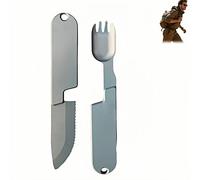 2 in 1 Camping Eating Utensils Set,Detachable Pocket Wilderness Fork and Spoon Tool, Portable Detachable Spork Cutlery Set,Campi/ng Cook S/et,Cam/ping Cut/lery,Camp Utensil S/et,Travel Cu/tlery Se/t