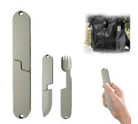 2 in 1 Camping Eating Utensils Set, Portable Detachable Knife and Spork Camping Cutlery Set for 1, Pocket Cooking Fork Spoon Tool, Multifunction Travel Utensil Silverware Flatware for Hiking (1PCS)