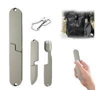 2 in 1 Camping Eating Utensils Set, Portable Detachable Knife Spork Cutlery, Stainless Steel Portable Combination Knife Fork,Detachable Pocket Fork and Spoon Tool for Fishing,Travel,Hiking (1 PCS)