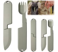 2 in 1 Camping Eating Utensils Set, Reusable Magnetic Camping Utensils Set, Detachable Pocket Wilderness Fork and Spoon Tool Practical Tableware for Travel, Hiking, Wilderness, Useful EDC Gadgets