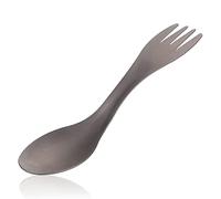 2 in 1 Camping Spork, Camping Spoon Fork Knife Combo, Outdoor Portable Titanium Alloy Backpacking Spoon Fork Combo for Picnic Camping Traveling, Reusable