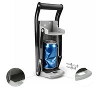 2-in-1 Can Crusher & Bottle Opener Premium Wall Mounted Heavy Duty 16oz / 500ml Aluminium Can Crusher for Kitchen, Garage & Recycling - Soft Grip Foam Handle - Space Saving Tin Can Recycling Tool