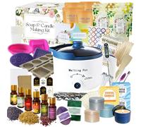 2-in-1 Candle & Soap Making Kit for Beginners, All in one Complete DIY Craft Kit to Make Handcrafted Soap Bars + Scented Candles with Supplies for Adults
