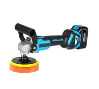 2 in 1 Car Polisher Brushless 125mm Angle Grinder 1600W Variable Speed Waxing Polishing Machine for 18V Battery(Two Battery)