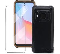 2-in-1 Case Compatible with Blackview BV6200 Plus / BV6200 Pro Cover with 1 Pack Tempered Glass Screen Protector for Blackview BV6200 Plus Slim Fit Soft TPU Anti-Scratch Phone Case Cover - Black