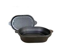 2-in-1 Cast Iron Pot Bread Baking 3.58 L - Perfect Dutch Oven Roasting Dish with Lid (28 cm) with Lid with Excellent Heat Retention - Universal Allrounder for All Hobs