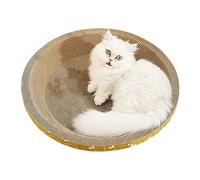 2 in 1 Cat Bed and Scratcher 40 x 40 x 8 cm Corrugated Paper Scratching Pad for Cat Wear-Resistant No Splinter, High Density to Protect Furniture Pet Supplies
