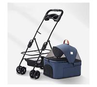 2 in 1 Cat Carriers & Strollers Pet Stroller, Dog Stroller for Medium Small Dogs, Lightweight Foldable Travel Pram with Universal Wheel, with Detachable Cup Holder, Storage Basket (Blue)