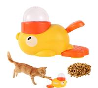 2-In-1 Cat Dog Treat Dispenser Toy, Slow Feeder Toy for Dogs & Cats, Duck Shape Interactive Dog Puzzle Feeder, Fun Treat Dispenser for Boredom Small & Medium Pets, Anti-Choking Entertainment (yellow)