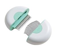 2 in 1 Cat Hair Removal Comb Dog Grooming Brush for Cats Dogs Stainless Steel Comb Pet Massage Shedding Brush Portable Self Cleaning Tools