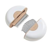 2 in 1 Cat Hair Removal Comb Dog Grooming Brush for Cats Dogs Stainless Steel Comb Pet Massage Shedding Brush Portable Self Cleaning Tools