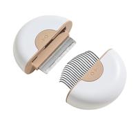 2 in 1 Cat Hair Removal Comb Dog Grooming Brush for Cats Dogs Stainless Steel Comb Pet Massage Shedding Brush Portable Self Cleaning Tools