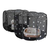 2-in-1 Cat Playpen with Pee Pad, 72''Pop Up Dog Pet Playpen for Indoor Outdoor Cats Enclosed, Portable Pet Playpen, Kitten Puppy Foldable Play Pen Cat Dog Tent Crate Cage Kennel(M, 72" Lx36Wx24H)