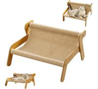 2-In-1 Cat Scratch Pad And Lounger,Cat Lounge Chairs,Pet Beds For Indoor Cats,Wear-Resistant Scratching Pad Chair,Lounge Style Pet Seat,Claw Trimming And Comfort Rocking Cats Scratcher,Linen style