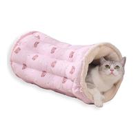 2-in-1 Cat Tunnel Bed Washable Convertible Breathable,Medium Dog Bed Sturdy Foldable Anti Anxiety for Indoor Cats/Rabbits/Dogs (A,75 * 50CM-M)