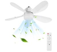 2 In 1 Ceiling Fan Light, 30W E27 Ceiling Fans with Lights and Remote Control, 3000K-6500K 3 Colors Dimmable, 42CM Quiet LED Fan Light Ceiling for Bedroom, Dining Room & Living Room-Φ42CM, 30W