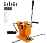 2-in-1 Chainsaw Chain Breaker and Spinner, Manual Chain Breaker and Rivet Spinner, Benchtop Chainsaw Chain Repair Tool with 3 quenching drill bits, 3 anvils, and 2 hex wrenches