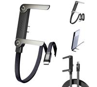 2 in 1 Charging Cable 240W,Braided Fast Charge Cable with Built-in Phone Stand,Super Fast Charging Invisible Holder Charger Cable,T-Shaped Foldable Durable Type C for Smartphones,Tablets,Laptops (1PC)