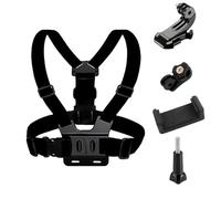 2 in 1 Chest Mount for Sports Cameras and Phones, Adjustable Clip Holder