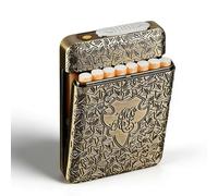 2 in 1 Cigarette Case with Lighter, SGZIOO Cigarette Case Lighter for 16 Pieces 84 mm Cigarettes, USB Charging Cigarette Box with Lighter, Cigarette Case Metal with Windproof Lighter for Men Gift
