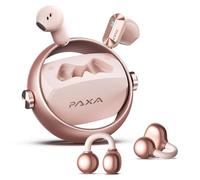 2 in 1 Clip on Open Ear Headphones Wireless Earbuds, 0 Delay Bluetooth 6.0, Ultra-long 140H Play, Auto L-R Recognition Touch Control, Hybrid Noise Reduction for Work Fitness Daily Use,Ctbuds Rose Gold