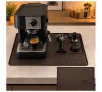 2-in-1 Coffee Mat for Breville Prima Latte VCF045 2016-2020, Non-Slip Tamping Station Counter Mat Premium Silicone Organizer Drainage Mat,Brown