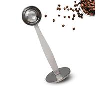 2-in-1 Coffee Scoops, 304 Stainless Steel Tablespoon Measure Spoon, with Pressed Bottom for Coffee Bean Press Coffee Grinding Pressing（Silver15 ml）
