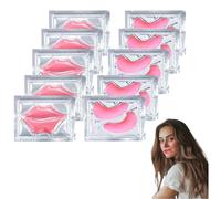 2-in-1 Collagen Crystal Lip Mask & Under Eye Patches Set - Hydrating Plumping Overnight Treatment for Soft Smooth Lips & Revived Eyes, Vegan & Cruelty-Free, with Hyaluronic Acid & Vitamin E