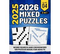 2 in 1 Collection Word search and Crossword 2025 2026 Mixed Puzzles: 120 Puzzles book for Adults